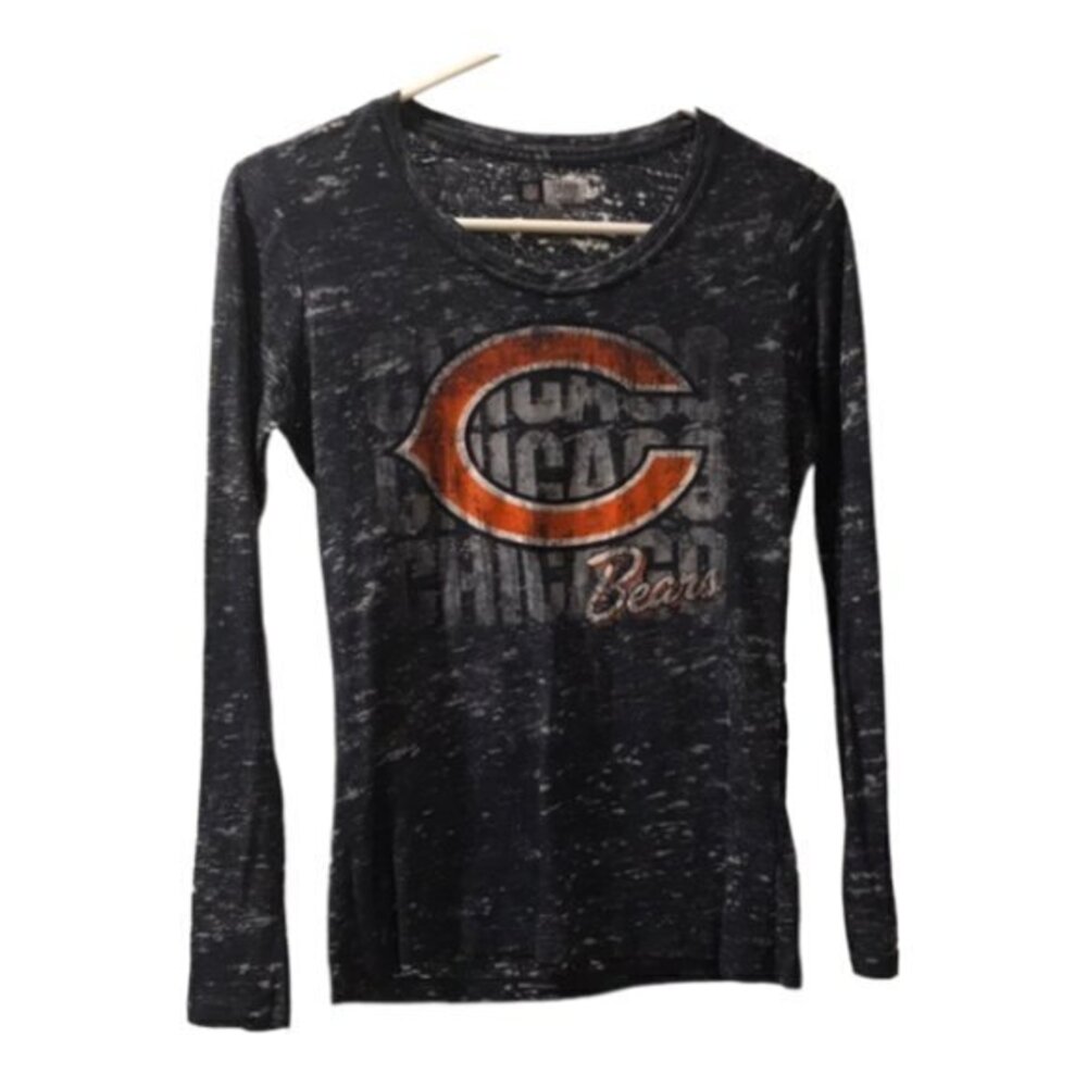 Chicago Bears Blue Long Sleeve Sport Casual Crew Neck Shirt Size Med GUC #1568